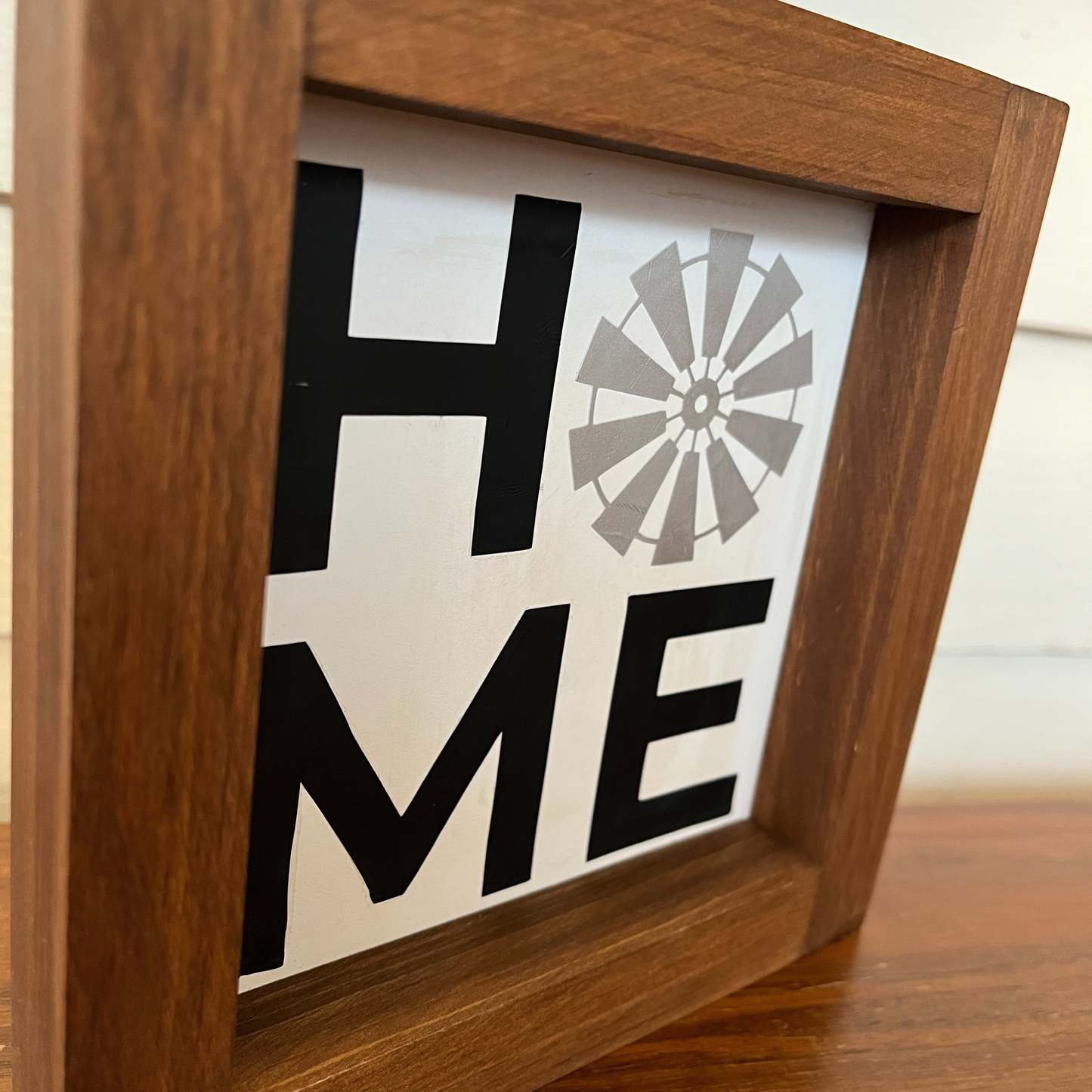 Rustic Home Wooden Sign with Windmill