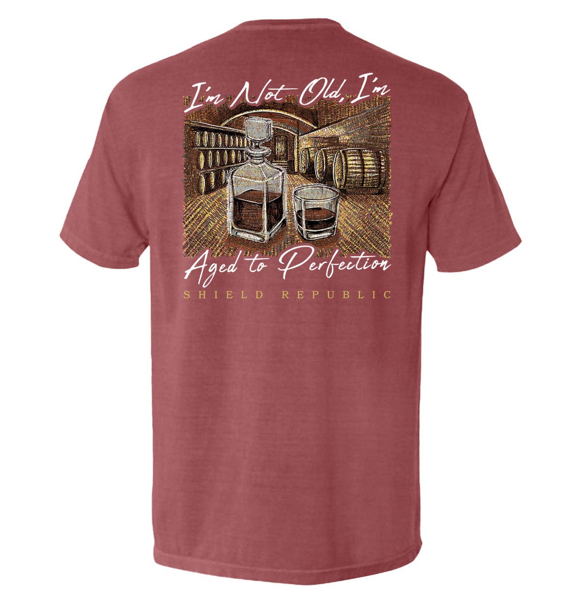 I'm Not Old, I'm Aged to Perfection: Comfort Colors Pocket Tee / Crimson