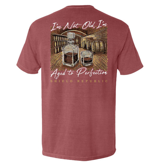 I'm Not Old, I'm Aged to Perfection: Comfort Colors Pocket Tee / Crimson