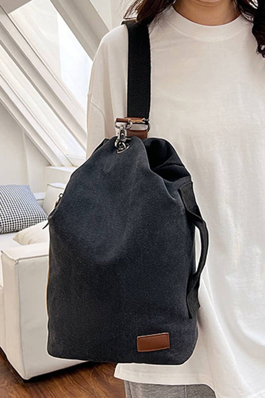 Plain Big Capacity Canvas Sling Bag
