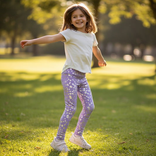 Girls Reversible Leggings - Two Looks in One