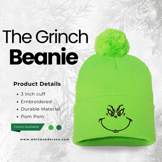 Grinch Pom Pom Beanie