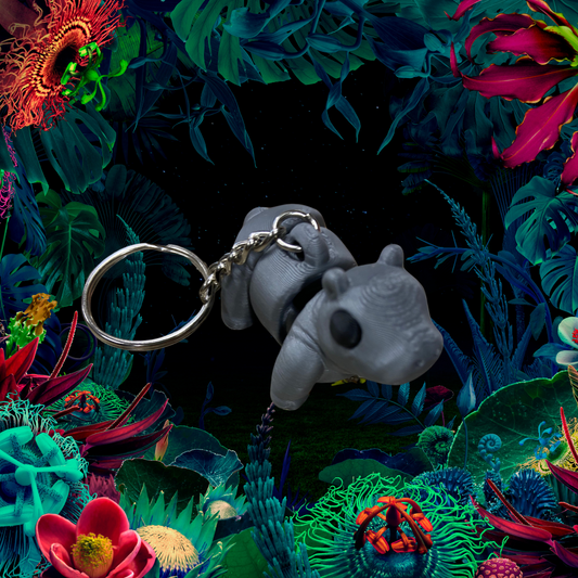 3D Printed Keychains-Hippo