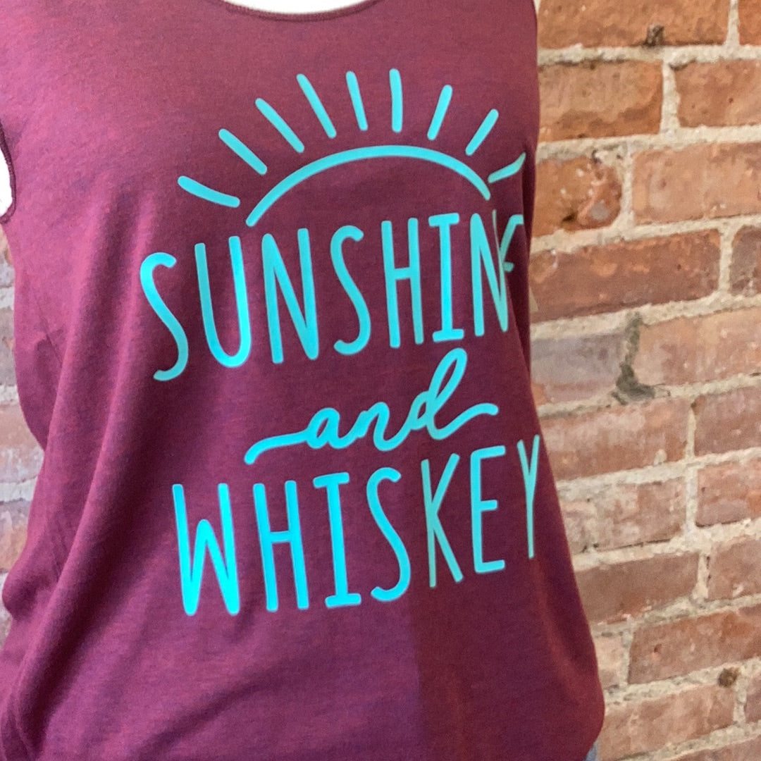 Sunshine and whiskey racer back tank