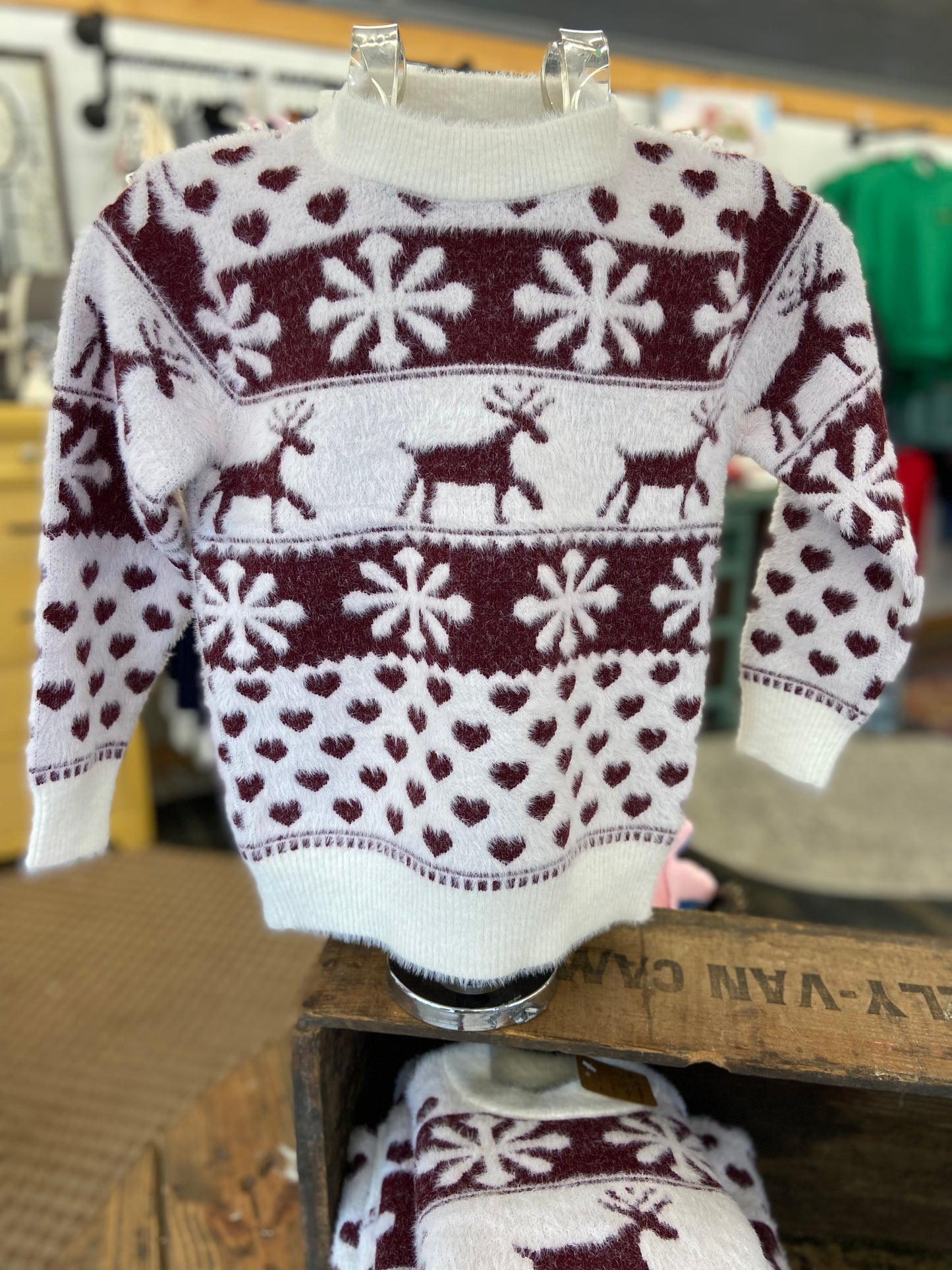 Girls Reindeer Sweater - Holiday Sweater