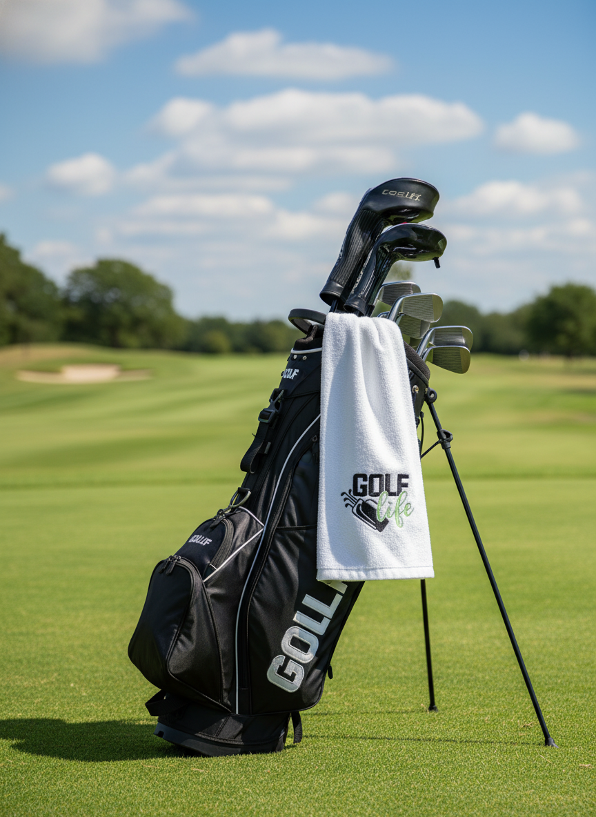 Golf Life - Golf Towel - Embroidered Golf Tri-Fold Towel