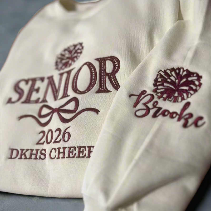 Custom Senior Crewneck Sweatshirt – Personalized Sports, Graduation & Name - Embroidery