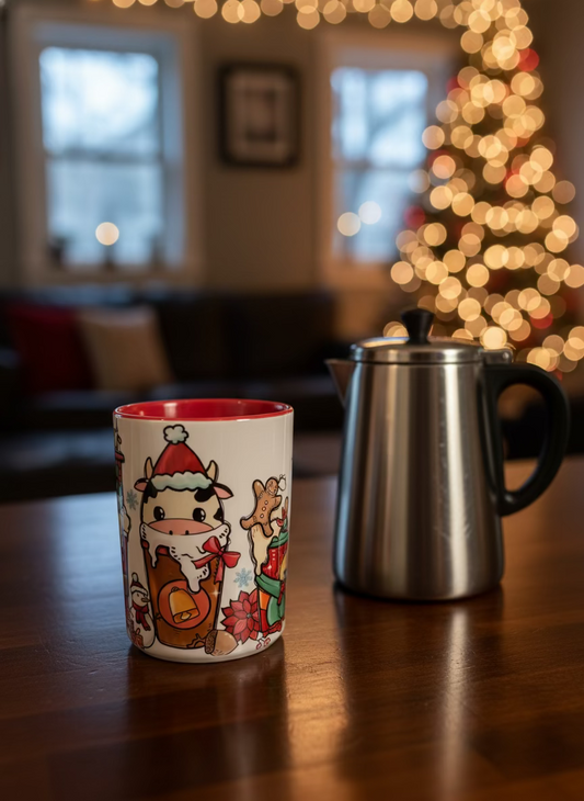 Winter Cow Mug 15 oz