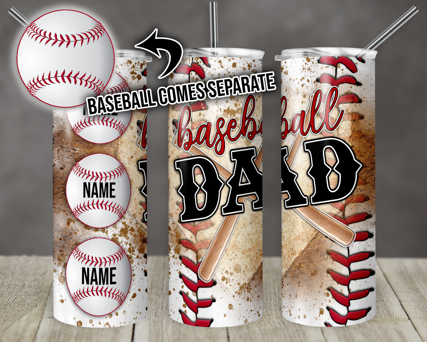 Baseball Dad Tumbler - Can be Personalized