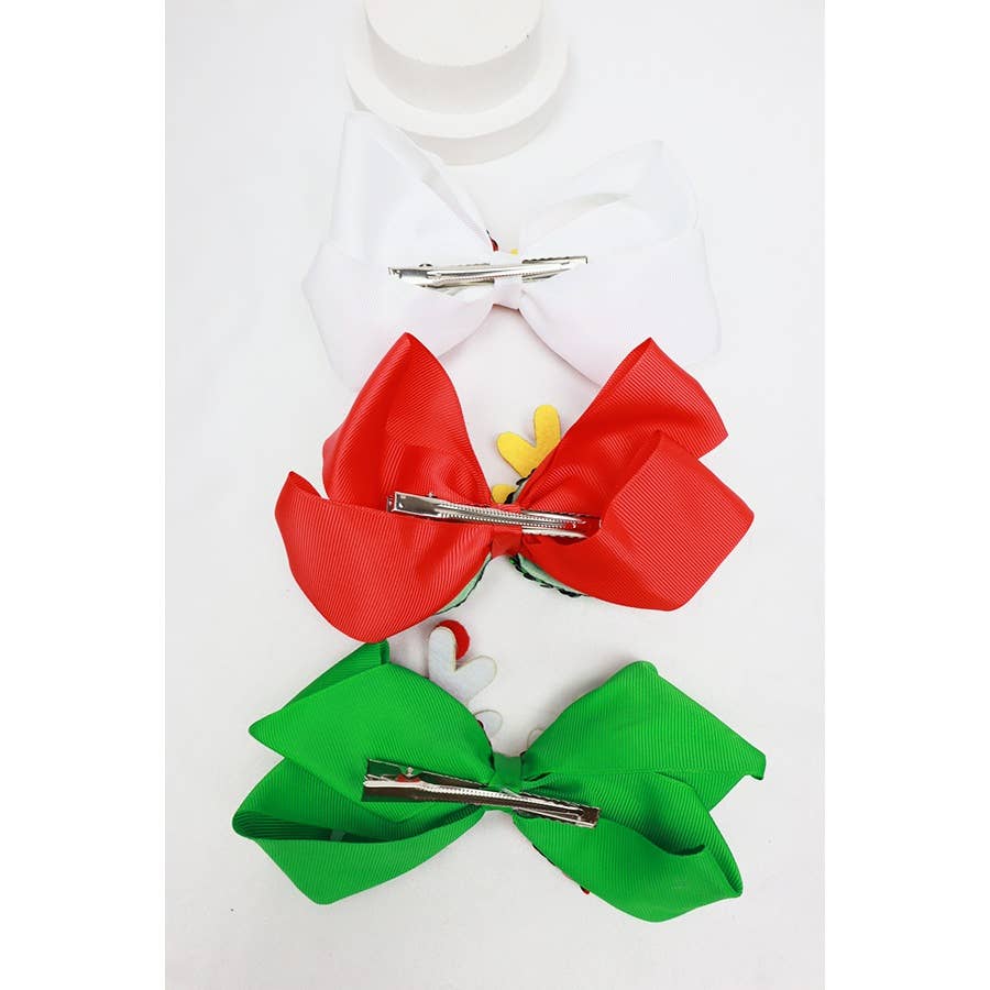 Christmas Theme Bow Clip Set: MIX COLOR / ONE