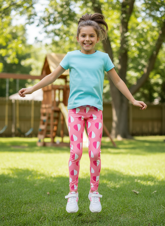 Girls Reversible Leggings - Two Looks in One
