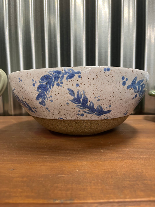 Vintage blue floral bowl