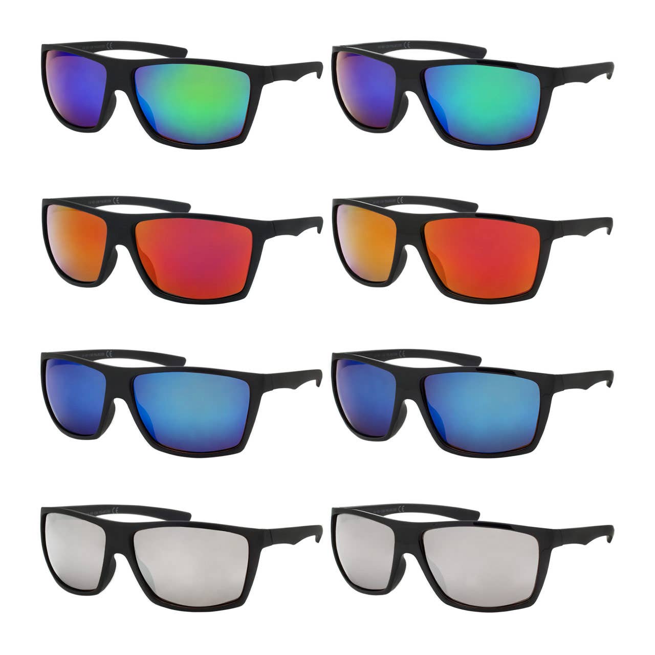 Shark Eyes, Inc - Gafas de sol polarizadas con espejo de color para hombre estilo envolvente Fish Activ