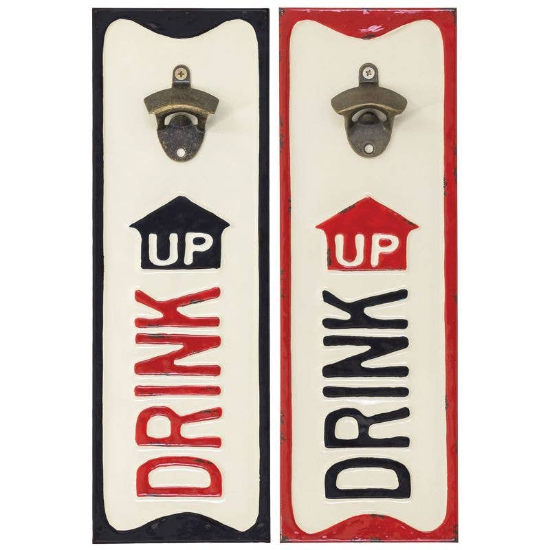 Drink Up Bottle Opener Sign