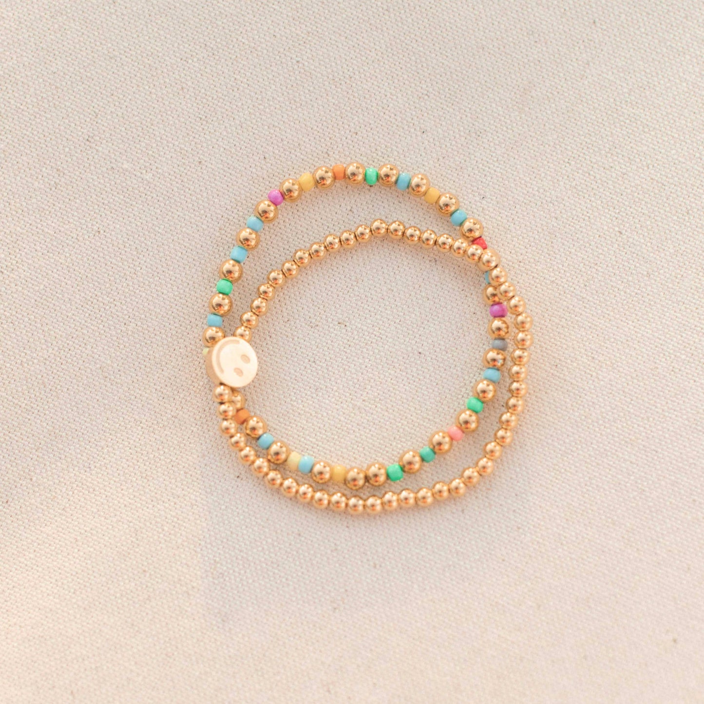 Gold and Multicolor Bead Bracelet