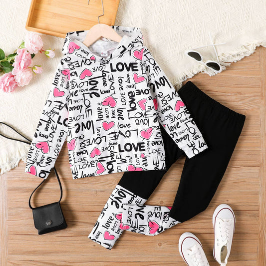 Letter Pattern Avant-garde Hooded Set