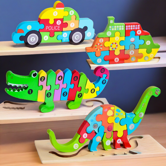 4-Pack Wooden Puzzles