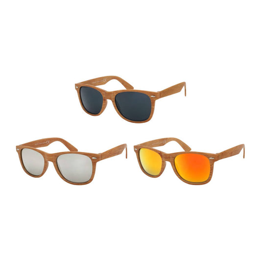 Gafas de sol Wayfarer clásicas con aspecto de madera