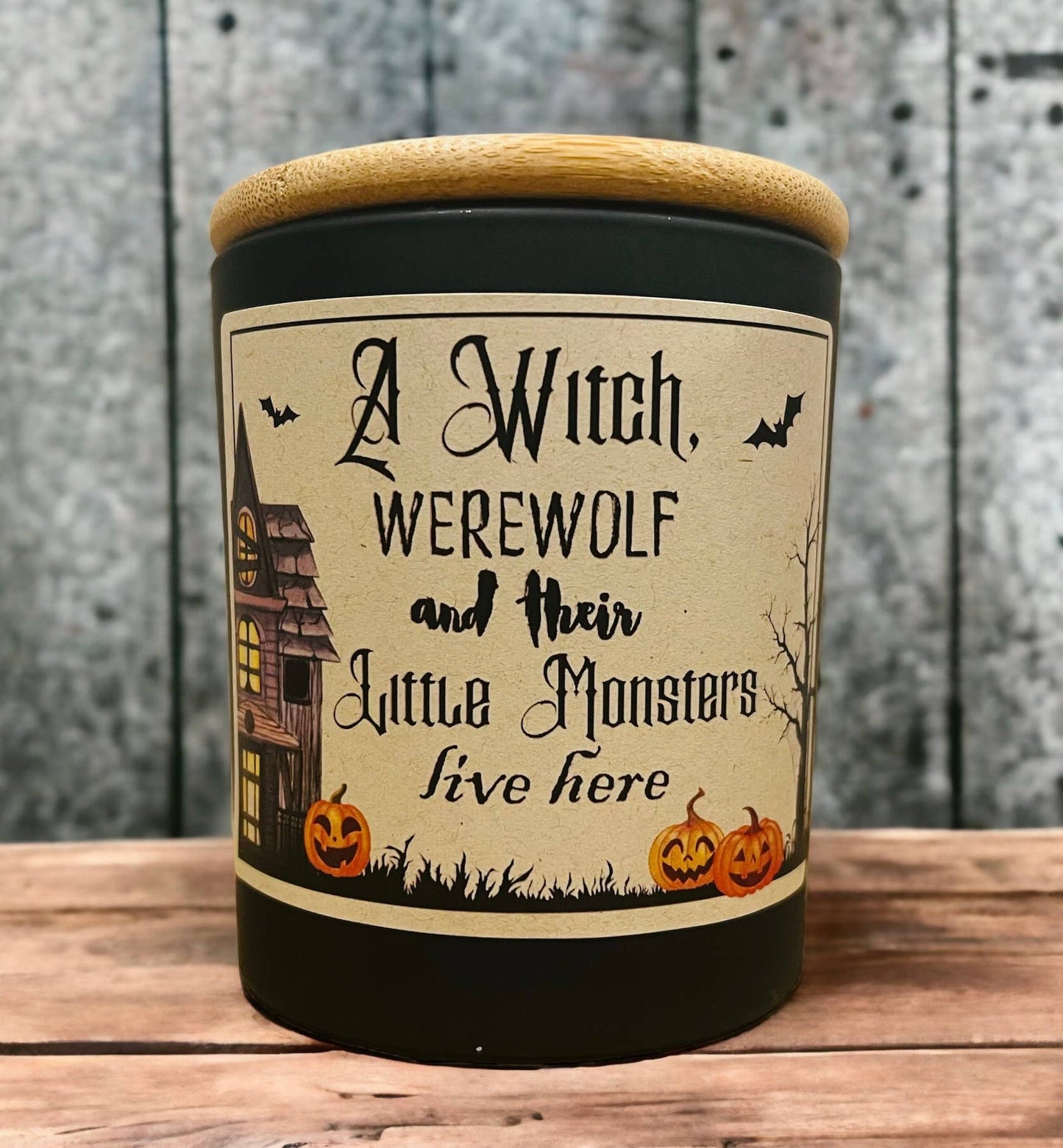 Witch, Werewolf and little Monsters Candle