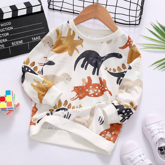 Dinosaur Print Pullover Sweatshirt