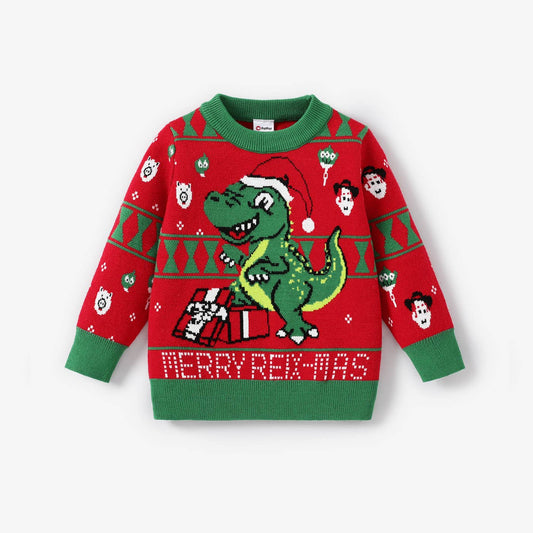 Christmas Dinosaur Design Sweater