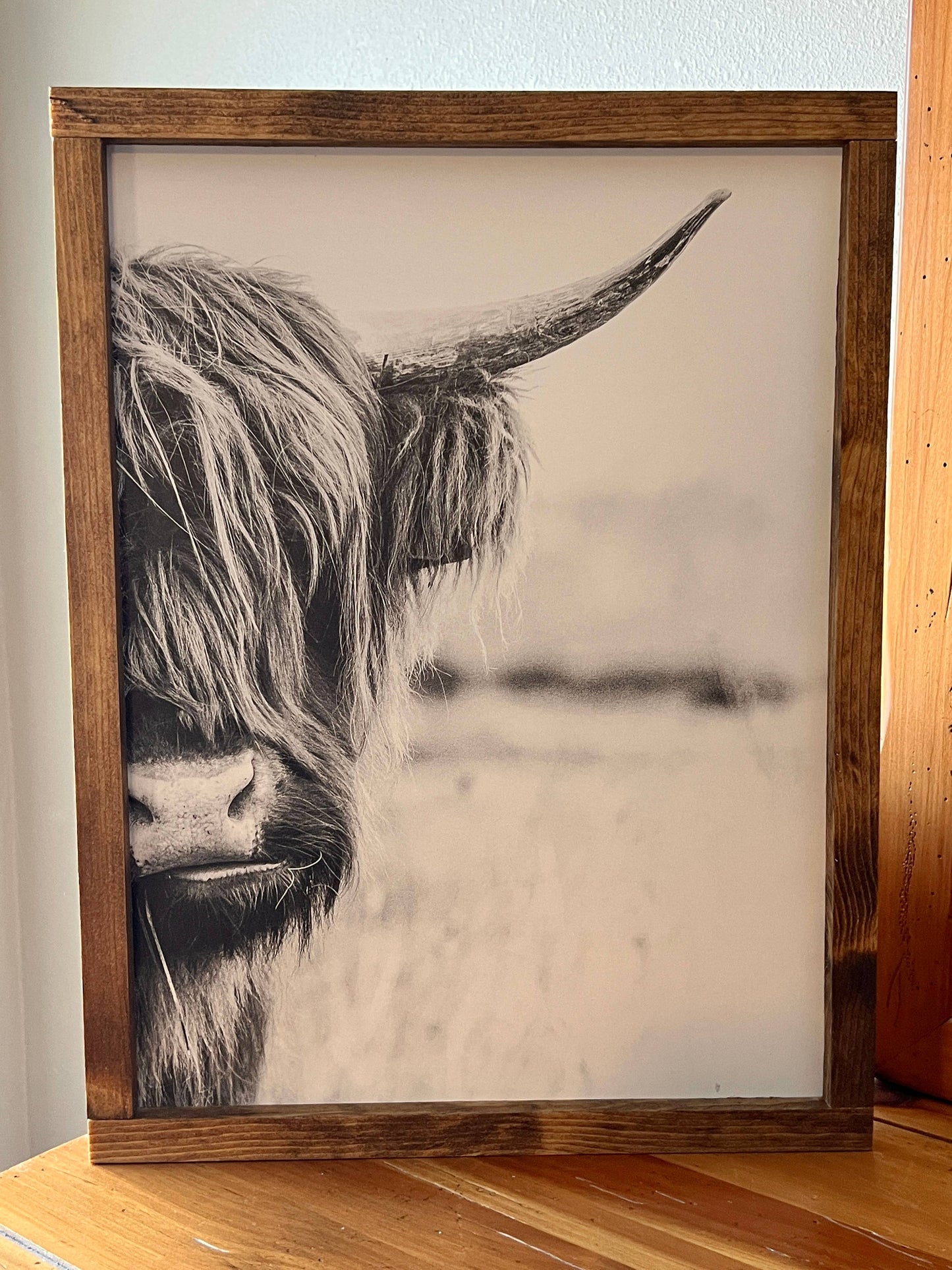 Highland Cow Rustic Sign